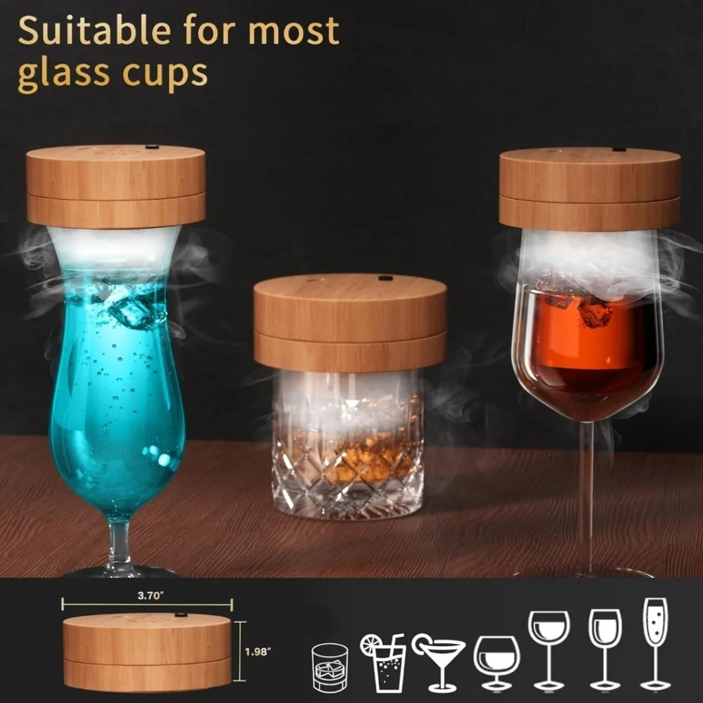 Electric Whiskey Smoker Kit‎ for Cocktails 6 Wood Chip Flavors USB Rechargeable